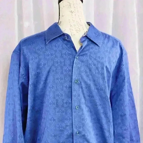 Robert Graham Button-Down Shirt Mens XL Abstract Geometric Pattern Flip Cuffs - Picture 2 of 16